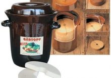 POT A LACTOFERMENTATION ( CHOUCROUTE ) 15L + PIERRES ET COUVERCLE A JOINT D'EAU