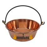 Chaudron en cuivre martelé avec poignée en fer 30cm