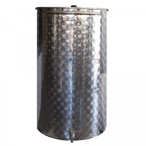 Cuve inox fond plat + couvercle + robinet 200 l