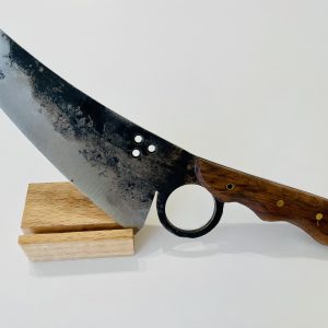 BANIAN NC : Couteau 6 : Manche bois noir - lame et rond - 14 cm