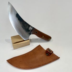 BANIAN NC : Couteau 24 : Manche en Amarante et fourreau en cuir - lame 12 cm