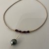 MES TISSAGES : Collier Tissé - perle de Tahiti longue tige